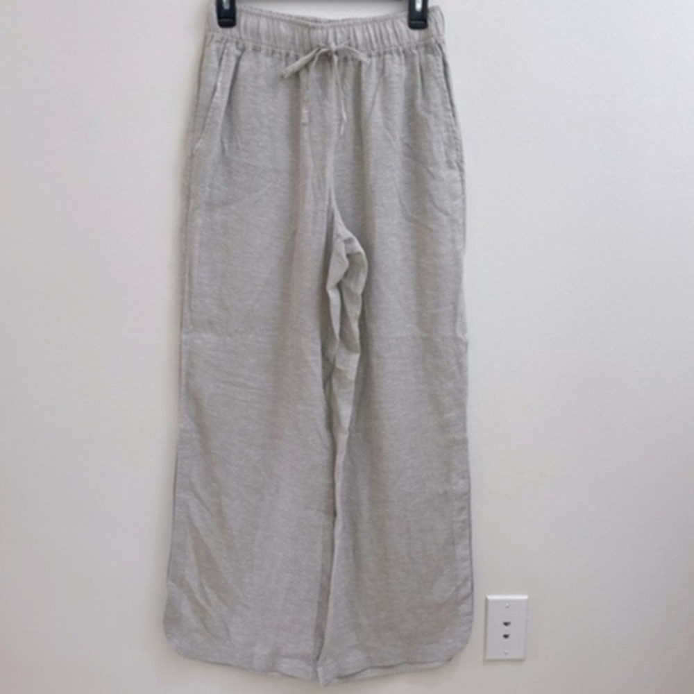 C&C California Gray wide leg linen/rayon/viscose pants size S color Gray - Picture 2 of 12